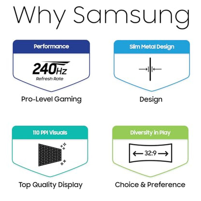 Samsung 49 inch Odyssey 0.03 ms 240 Hz OLED G9 Gaming Monitor (LS49CG932SNXZA) -[Canada Version] (2023)