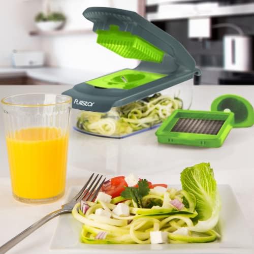 Vegetable Chopper Vegetable Cutter - Food Onion Salad Veggie Chopper with Container - French Fry Potato Dicer Slicer Cutter - Kitchen Tools & Gadgets (4-in-1 Black)