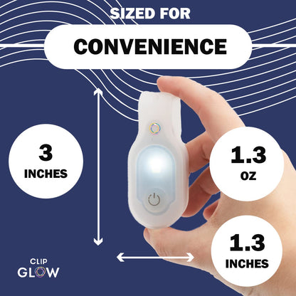 ClipGlow Rechargeable Night Light Nurse Nightshift Hands Free Lightweight Emergency Flashlight For Walking Running Pets Outdoors (White)