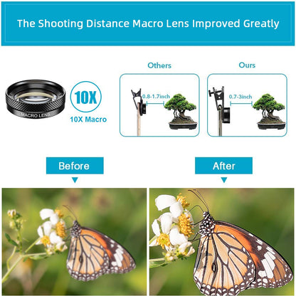 MIAO LAB 11 in 1 Phone Camera Lens Kit - Wide Angle Lens & Macro Lens+Fisheye Lens/ND32/kaleidoscope/CPL/Color Lens Compatible with iPhone Samsung Sony and Most of Smartphone