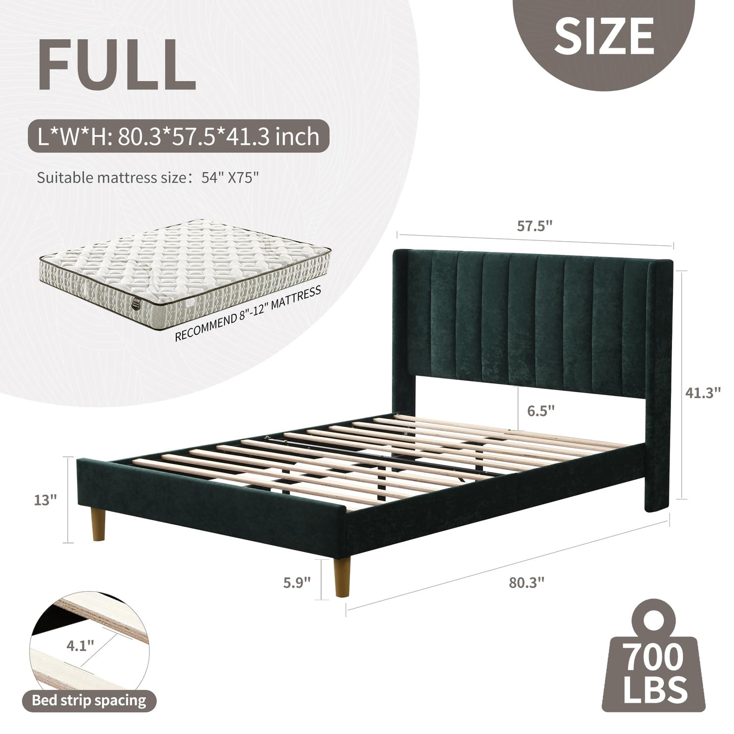 YUHUASHI upholstered Platform Bed Frame/Queen Bed Frame/Modern Geometric Double-Wing Design headboard/Linen Fabric/Easy to Assemble no Noise (Black, Queen (U.S. Standard))